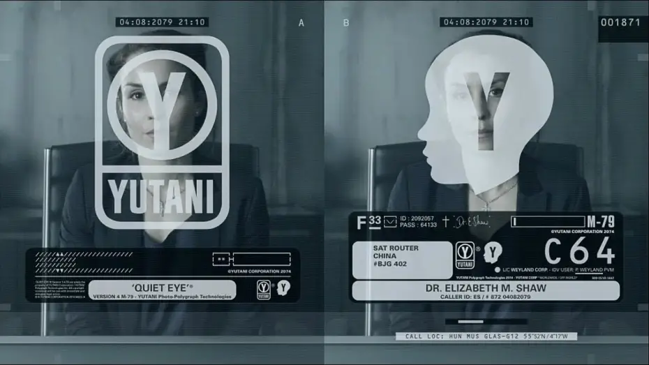 Watch film The Peter Weyland Files: Quiet Eye, Elizabeth Shaw | Prometheus&mdash;Quiet Eye | Dr Elizabeth Shaw&rsquo;s personal message to Peter Weyland | Noomi Rapace