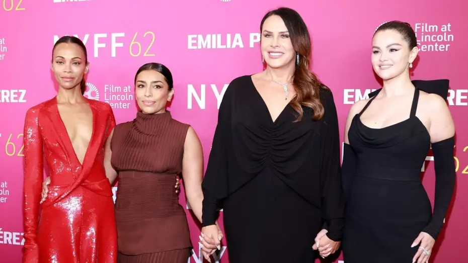 Watch film Emilia Pérez | Selena Gomez, Zoe Saldaña, Karla Sofía Gascón, Jacques Audiard, and More on Emilia Pérez