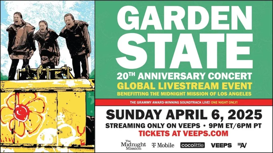 Watch film Garden State - The 20th Anniversary Concert | Garden State 20th Anniversary Concert - Veeps Global Livestream Announcement