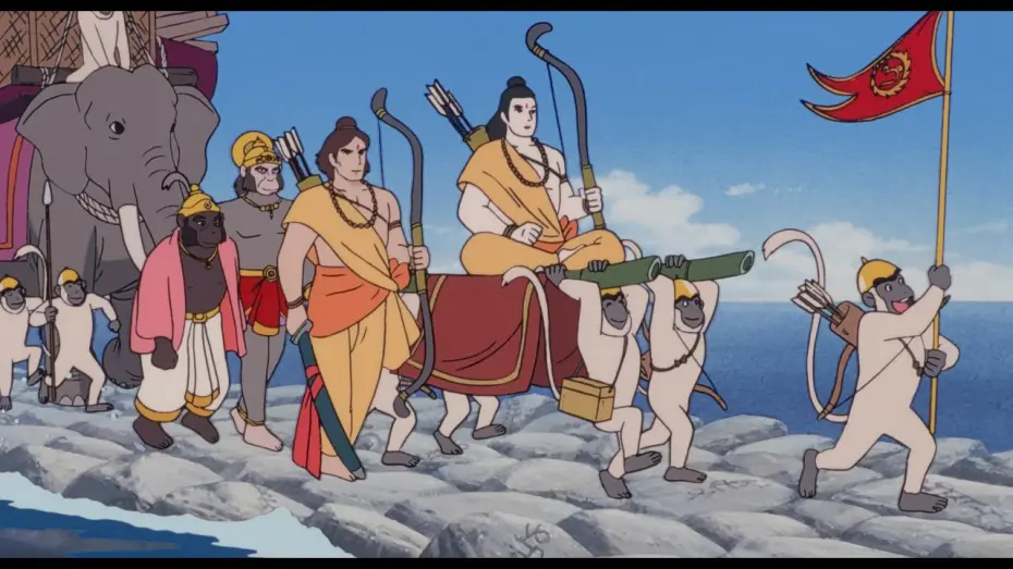 Watch film Ramayana: The Legend of Prince Rama | RamaSetu - Song of the monkeys when constructing the bridge