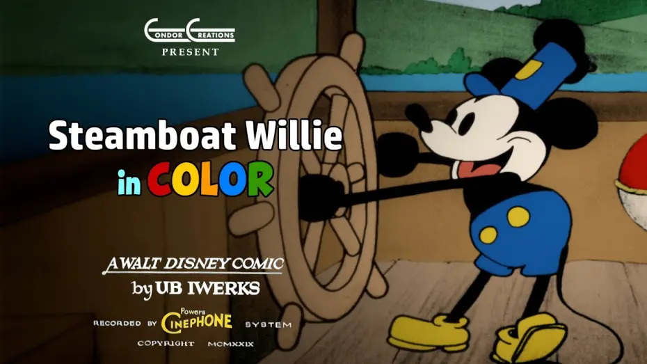 Watch film Steamboat Willie | Steamboat Willie In Color (Full Animated Short)