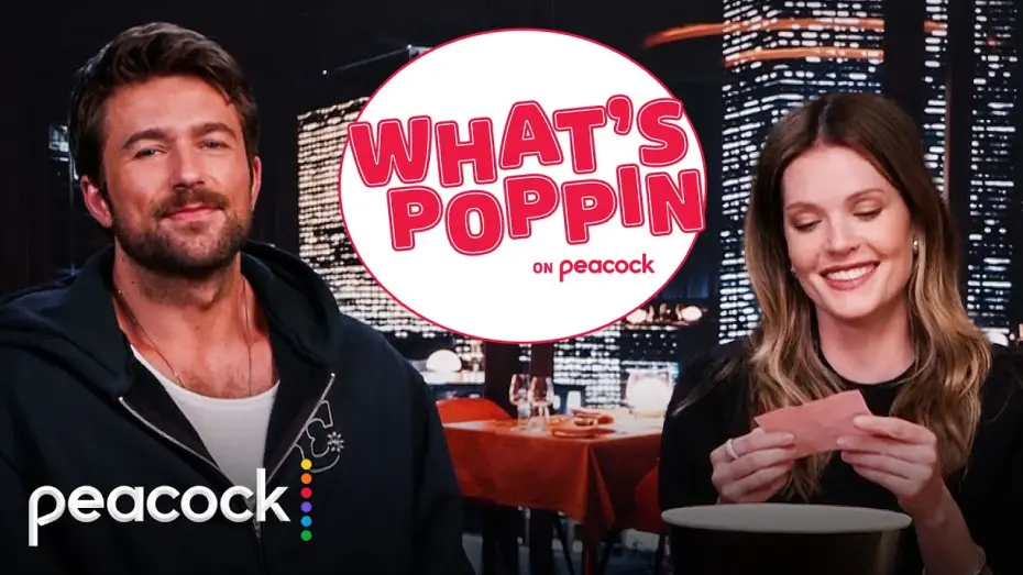 Watch film Drop | Meghann Fahy and Brandon Sklenar Talk Movie Nights & Favorite Genres! - What’s Poppin