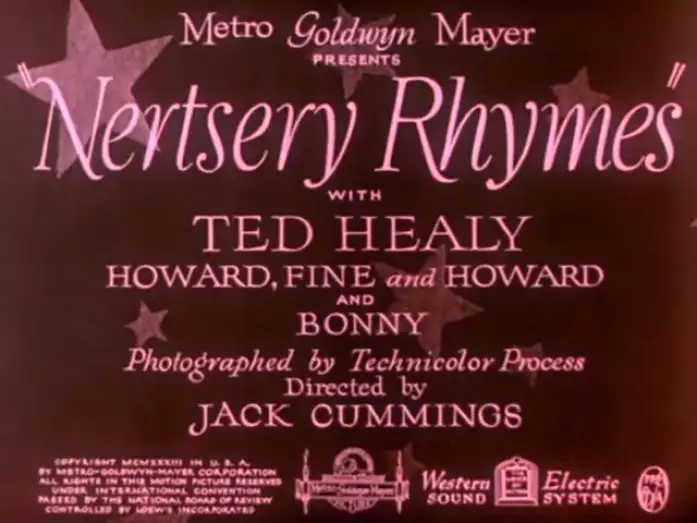 Watch film Nertsery Rhymes | Nertsery Rhymes 1933 title sequence