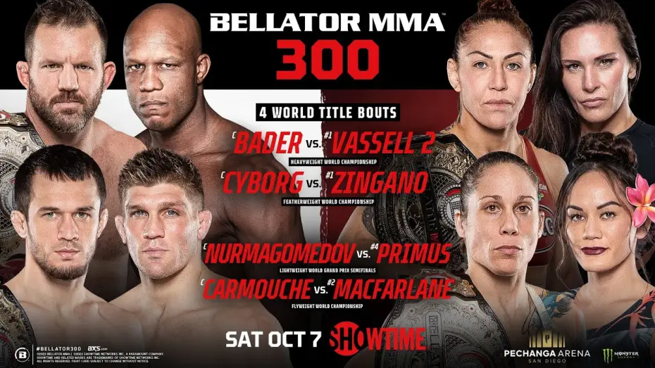 Watch film Bellator 300: Nurmagomedov vs. Primus | FOUR World Title Fights Headline Bellator 300 History-Making Event