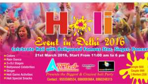 Celebrate Holi with famous Star in delhi 2016