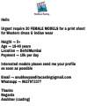 Urgent Require 20 female models for print shoot in delhi/mumbai