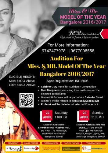 Miss $ Mr Model of the year Bangalore 2016-17