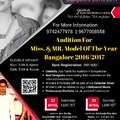 Miss $ Mr Model of the year Bangalore 2016-17