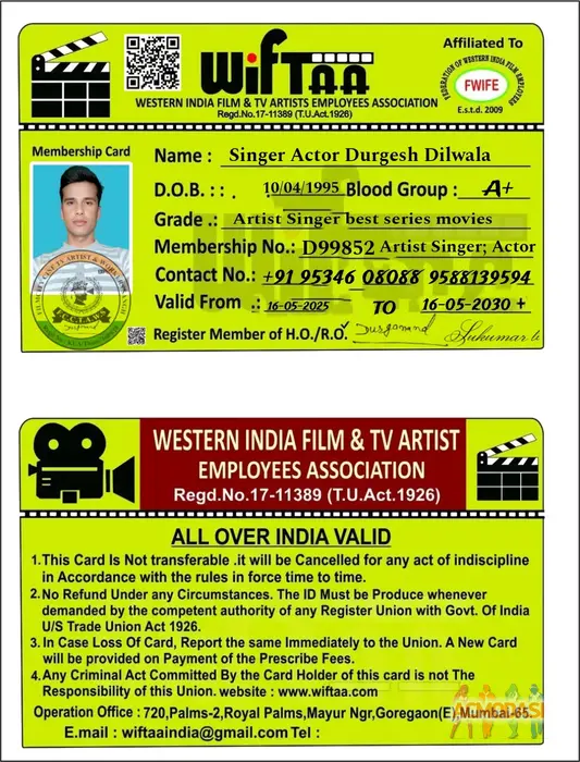 Actor Singer Durgesh  Dilwala IMDb photo №125153. Uploaded 16 May 2025